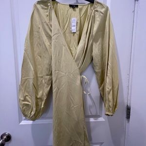 NWT JCrew Mini Wrap Dress in citrus